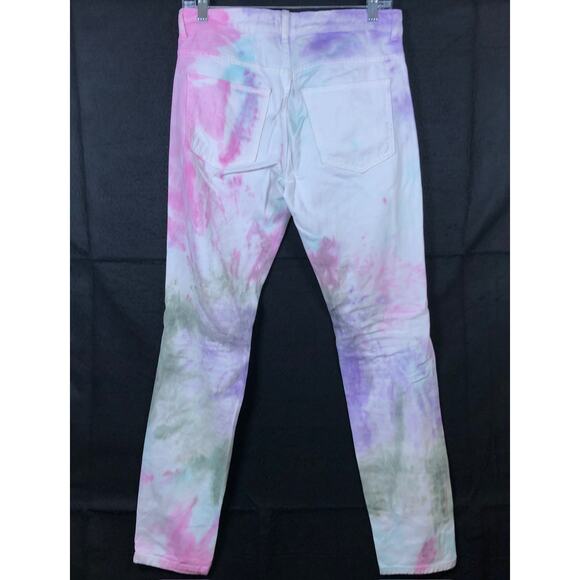 Boohoo Man Mens Jeans Multicolored Tye Dye Denim Skinny 100% Cotton 30 - Picture 9 of 11